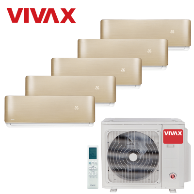 Aer conditionat multisplit Vivax 42000 BTU, 5 unitati R-design, 9+9+9+12+12 BTU, Gold