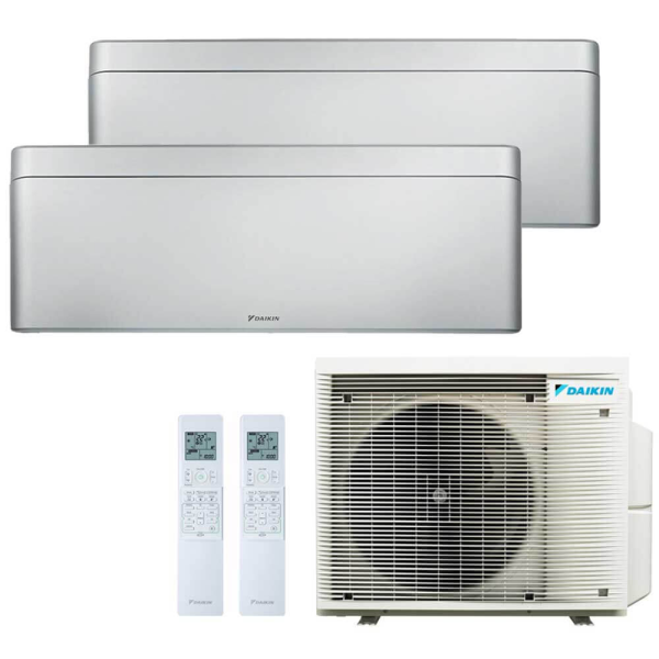 Aer conditionat multisplit Daikin 18000 BTU - 2 unitati Stylish, 9+12 BTU, Silver