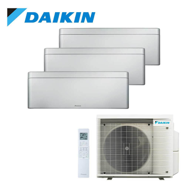 Aer conditionat multisplit Daikin 24000 BTU - 3 unitati Stylish, 9+9+9 BTU, Silver