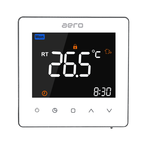 Termostat AERO Seria TP538 pentru Incalzire in Pardoseala cu Agent Termic - Alb