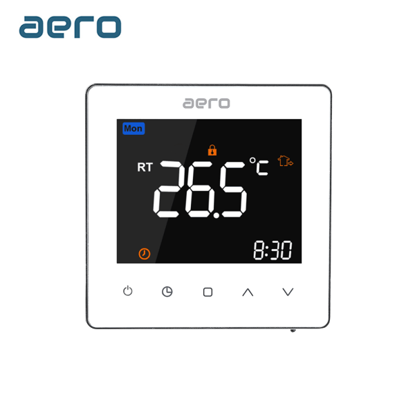 Termostat AERO Seria TP538 pentru Incalzire in Pardoseala cu Agent Termic - Alb