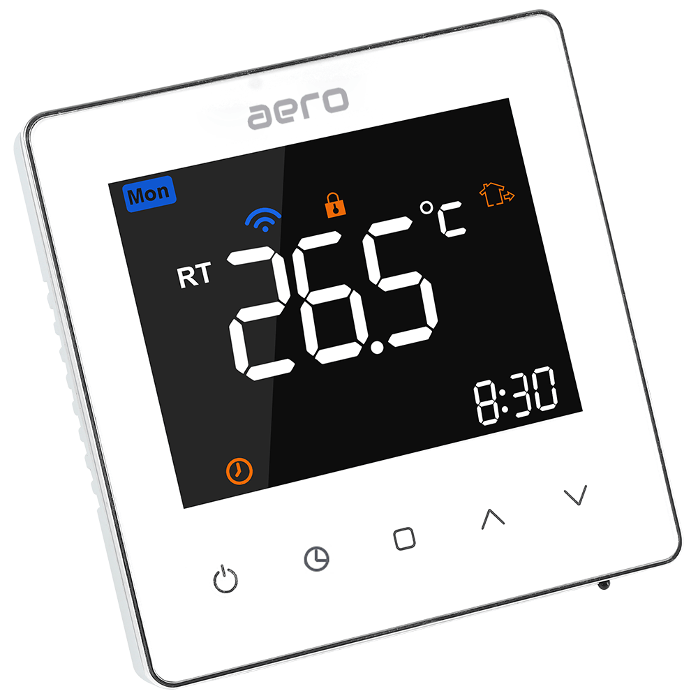 Termostat AERO Seria TP538 pentru Incalzire in Pardoseala cu Agent Termic - Alb
