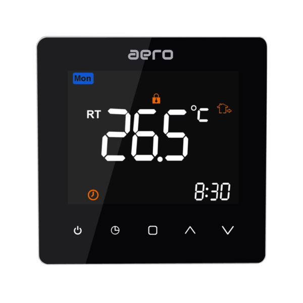 Termostat AERO Seria TP538 pentru Incalzire Electrica in Pardoseala - WiFi, Negru