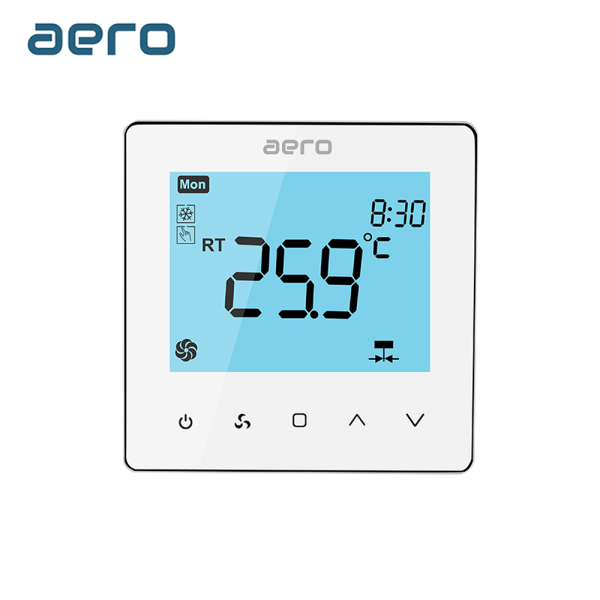 Termostat AERO Seria TP528 pentru Ventiloconvector 2 tevi - Alb