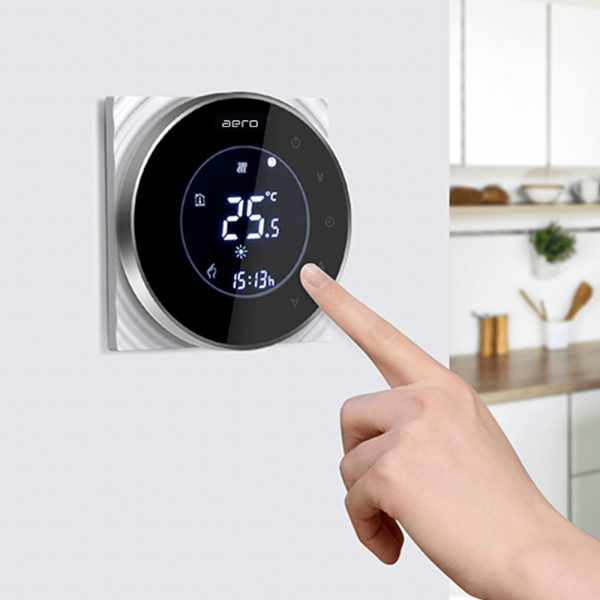 Termostat AERO Seria THP6000 pentru Incalzire Electrica in Pardoseala - WiFi, Negru