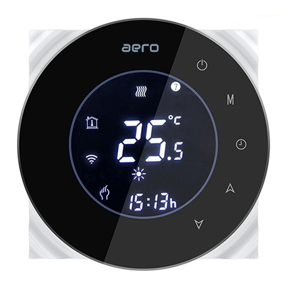 Termostat AERO Seria THP6000 pentru Ventiloconvector 2 tevi - WiFi, Negru