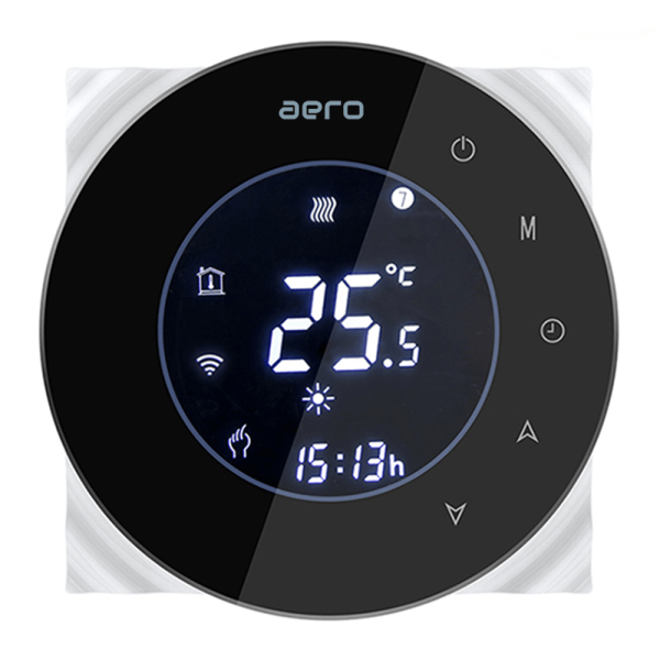 Termostat AERO Seria THP6000 pentru Ventiloconvector 2 tevi - WiFi, Negru