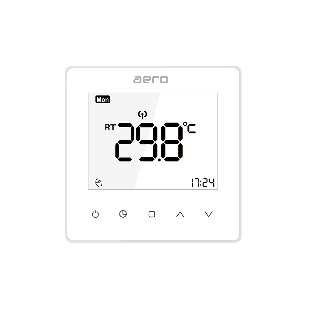 Termostat AERO Seria TP608 pentru Centrala Termica fara fir - WiFi, Wireless, Alb