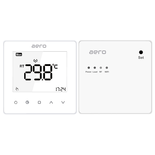 Termostat AERO Seria TP608 pentru Centrala Termica fara fir - WiFi, Wireless, Alb