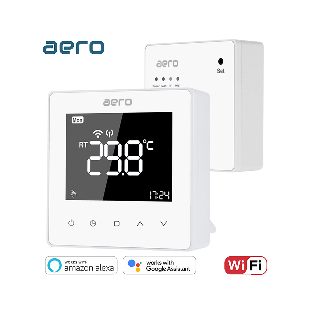 Termostat AERO Seria TP618 pentru Centrala Termica fara fir - WiFi, Wireless, Alb