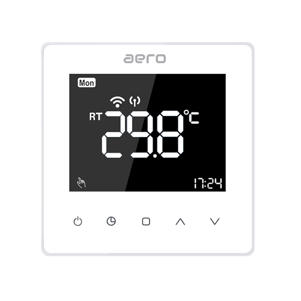 Termostat AERO Seria TP618 pentru Centrala Termica fara fir - WiFi, Wireless, Alb