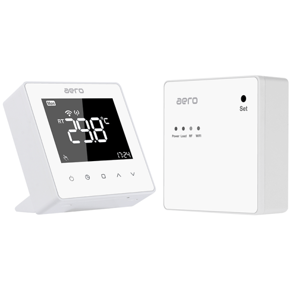 Termostat AERO Seria TP618 pentru Centrala Termica fara fir - WiFi, Wireless, Alb