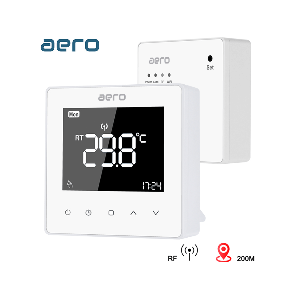 Termostat AERO Seria TP618 pentru Centrala Termica fara fir - Wireless, Alb
