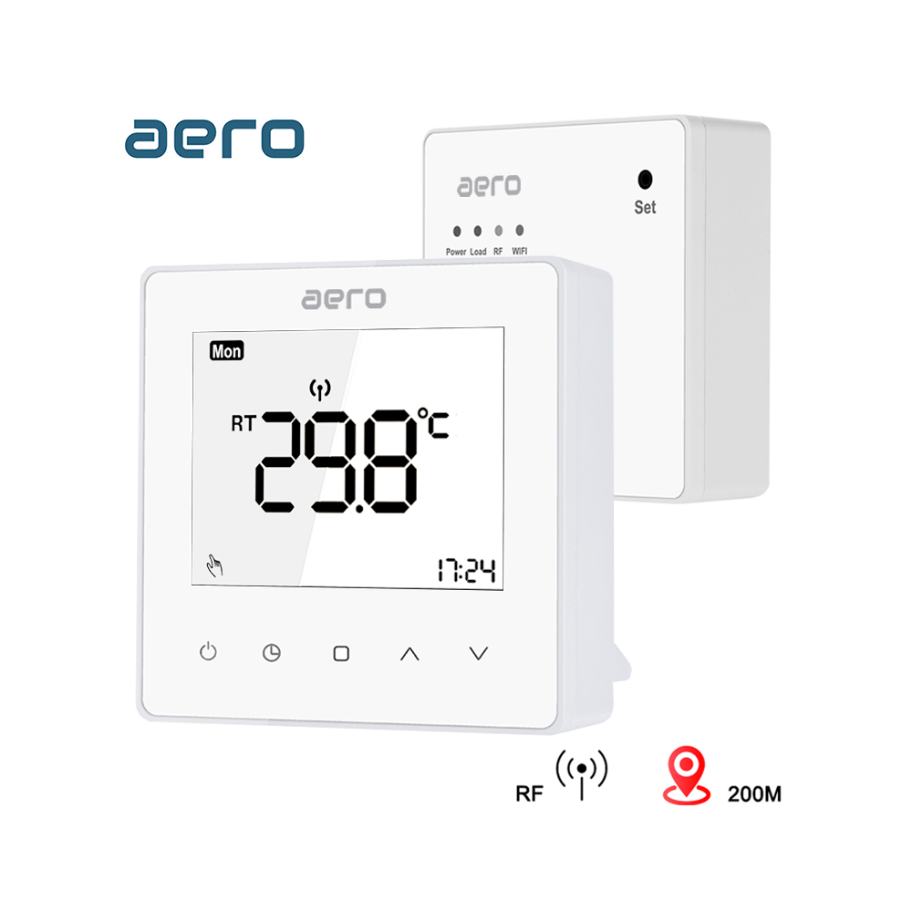Termostat AERO Seria TP608 pentru Centrala Termica fara fir - Wireless, Alb