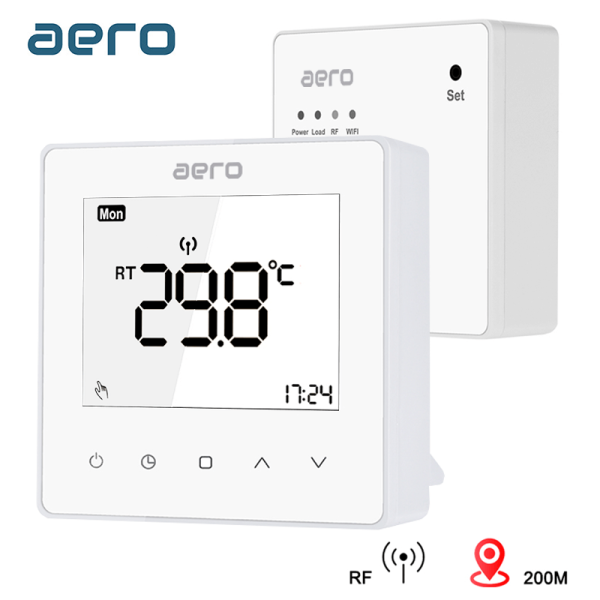 Termostat AERO Seria TP608 pentru Centrala Termica fara fir - Wireless, Alb