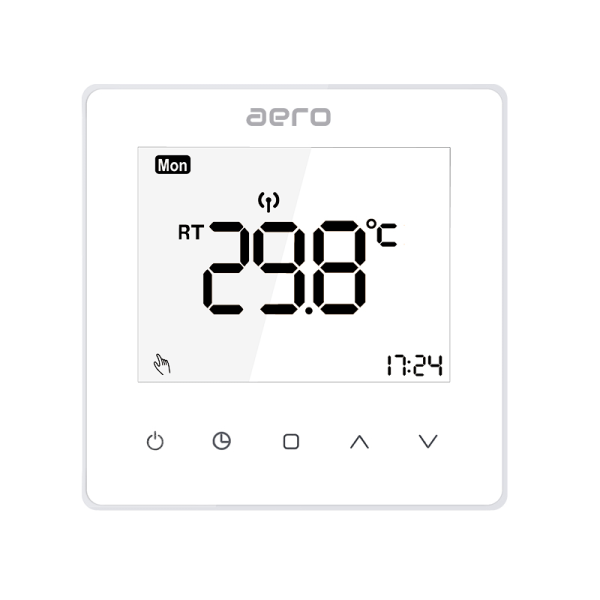 Termostat AERO Seria TP608 pentru Centrala Termica fara fir - Wireless, Alb