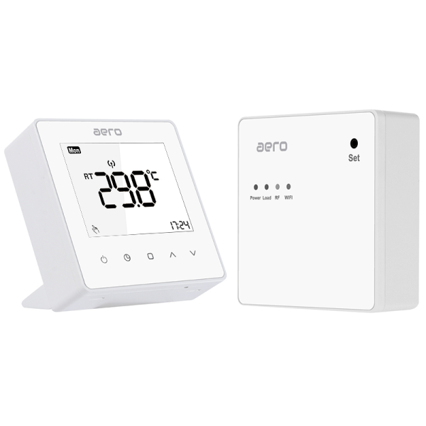 Termostat AERO Seria TP608 pentru Centrala Termica fara fir - Wireless, Alb