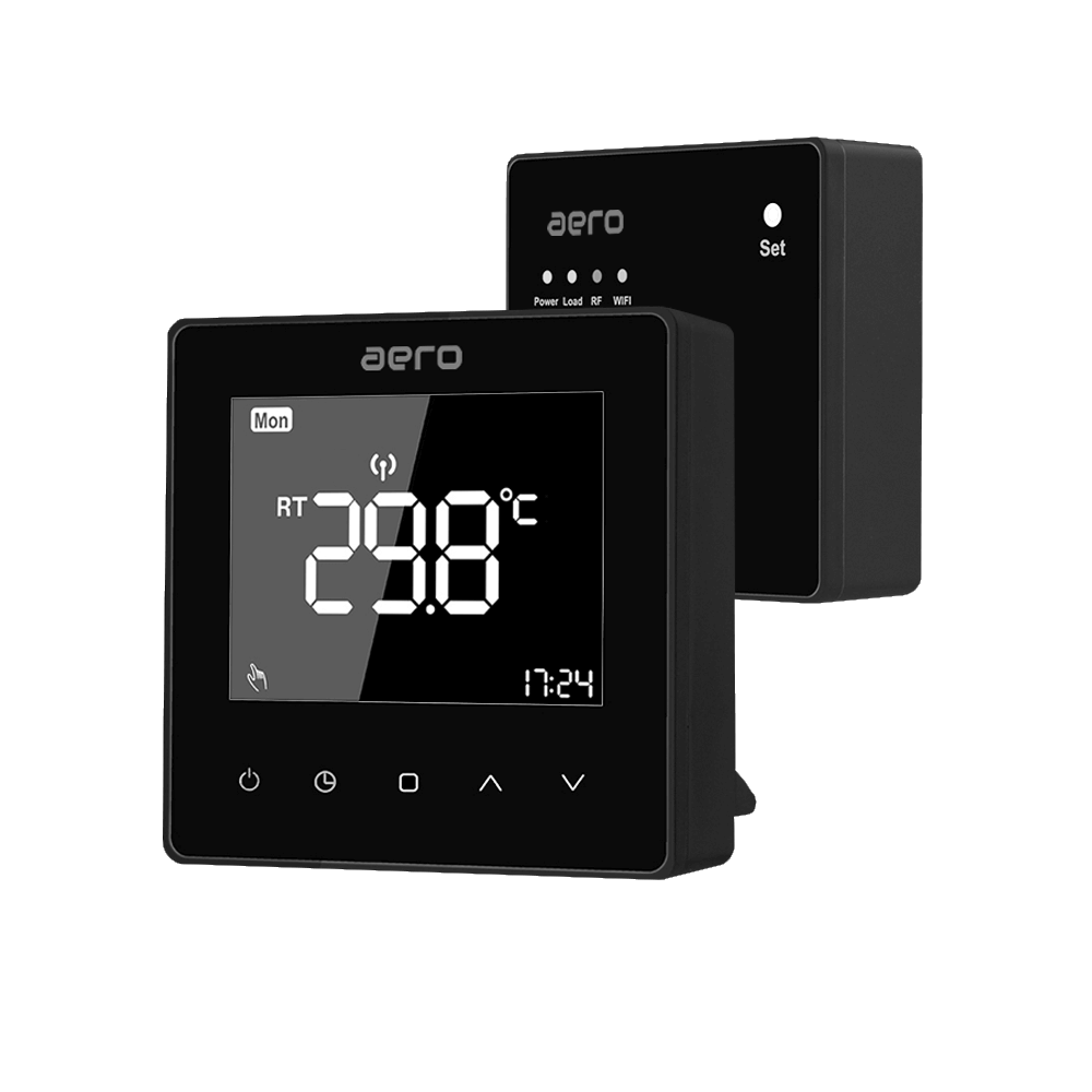 Termostat AERO Seria TP618 pentru Centrala Termica fara fir - WiFi, Wireless, Negru