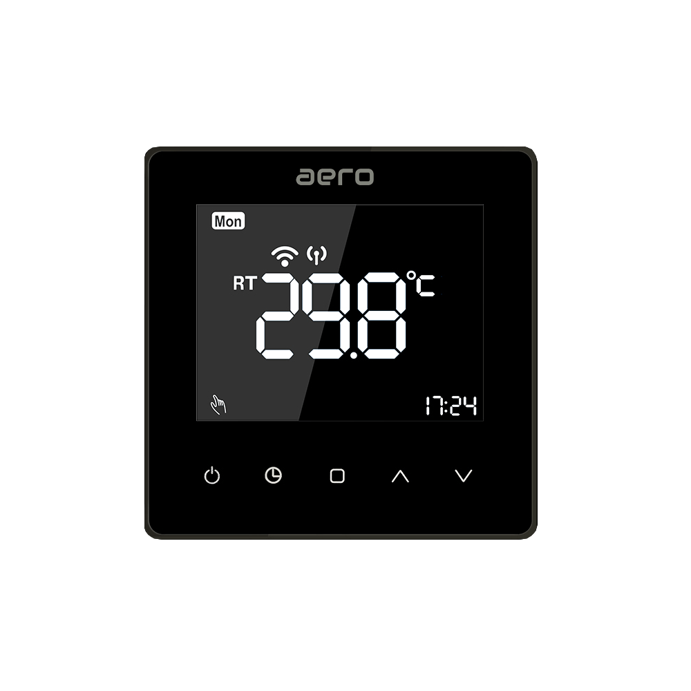 Termostat AERO Seria TP618 pentru Centrala Termica fara fir - WiFi, Wireless, Negru