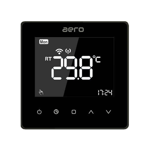 Termostat AERO Seria TP618 pentru Centrala Termica fara fir - WiFi, Wireless, Negru