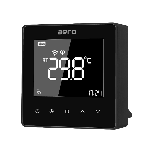 Termostat AERO Seria TP618 pentru Centrala Termica fara fir - WiFi, Wireless, Negru
