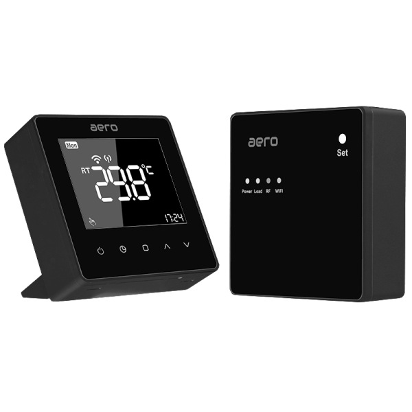 Termostat AERO Seria TP618 pentru Centrala Termica fara fir - WiFi, Wireless, Negru