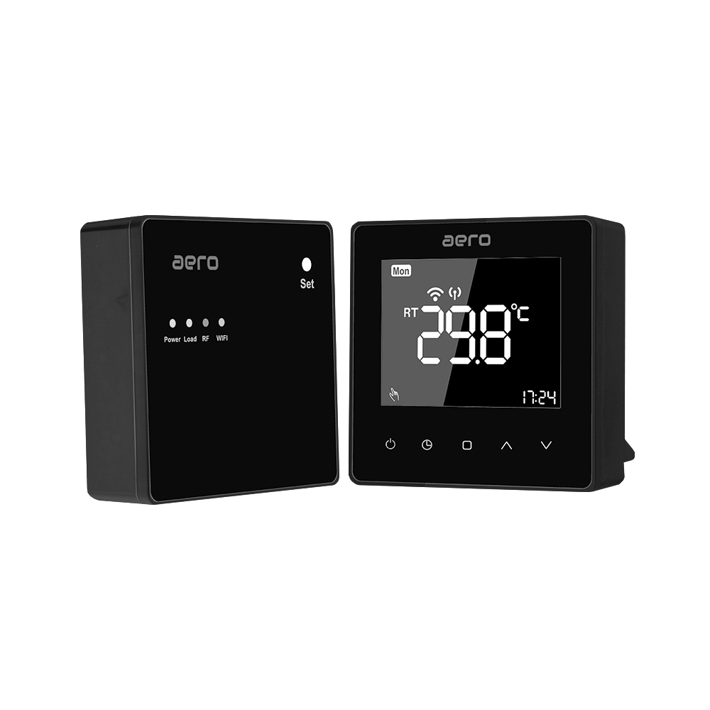 Termostat AERO Seria TP618 pentru Centrala Termica fara fir - WiFi, Wireless, Negru