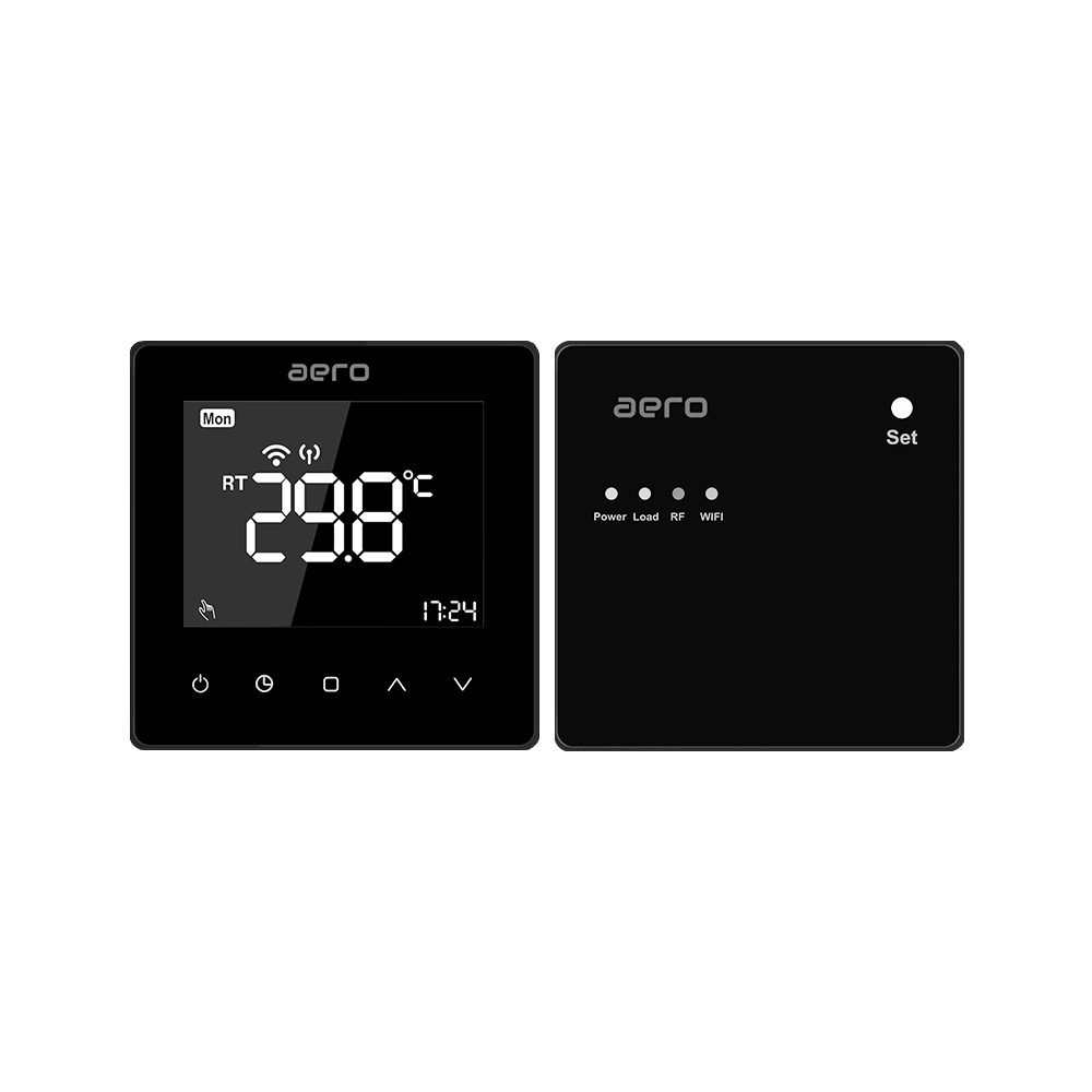 Termostat AERO Seria TP618 pentru Centrala Termica fara fir - WiFi, Wireless, Negru