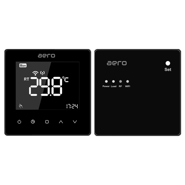 Termostat AERO Seria TP618 pentru Centrala Termica fara fir - WiFi, Wireless, Negru