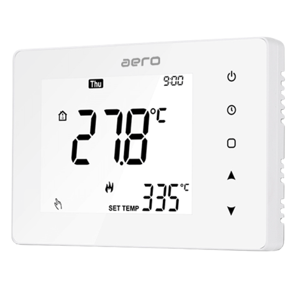 Termostat AERO Seria TP708 pentru Centrala Termica cu fir - Alb