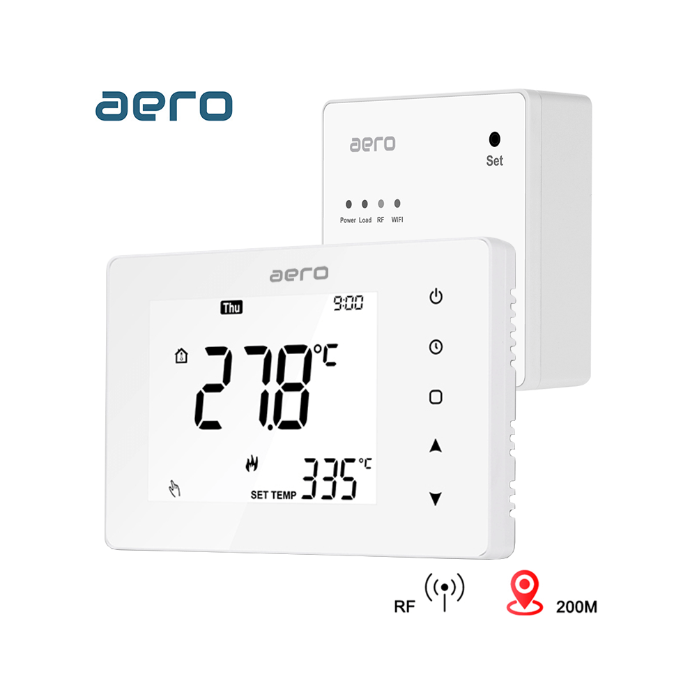 Termostat AERO Seria TP708 pentru Centrala Termica fara fir - Wireless, Alb