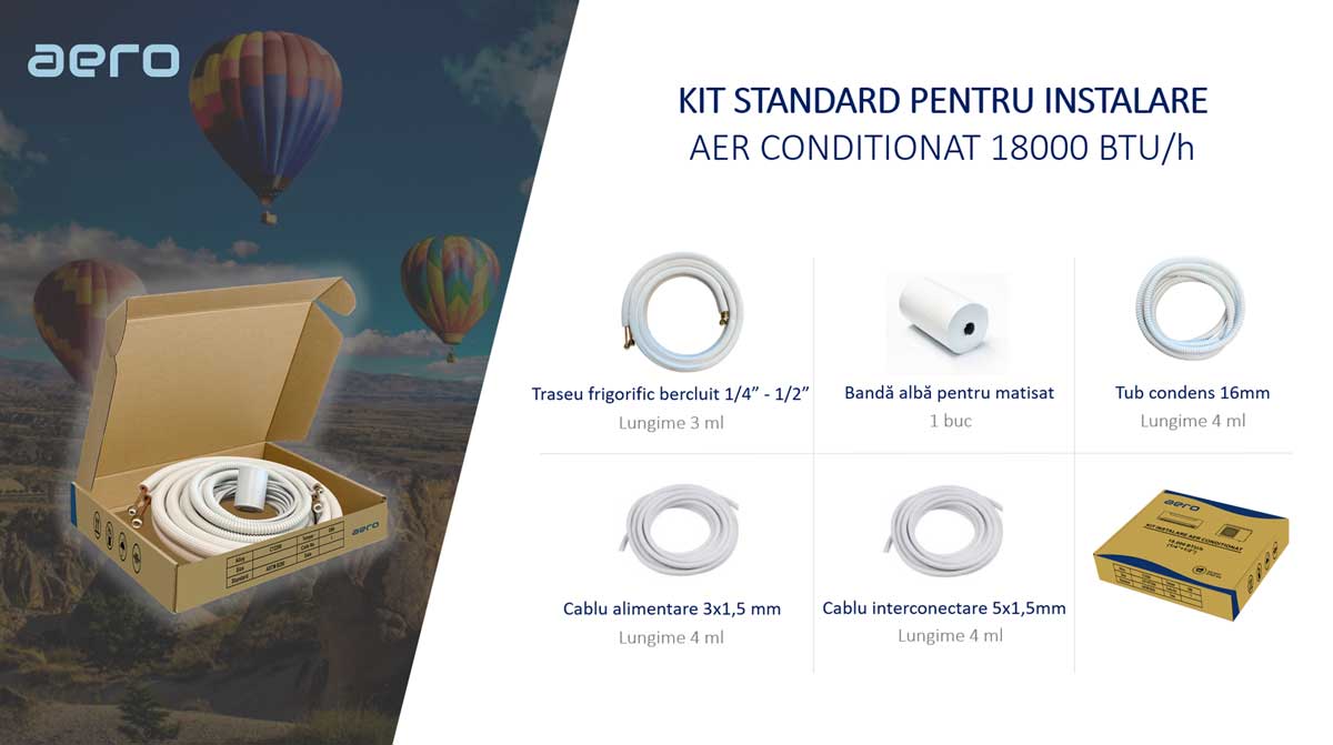 Kit standard montaj aer conditionat AERO 18000 BTU