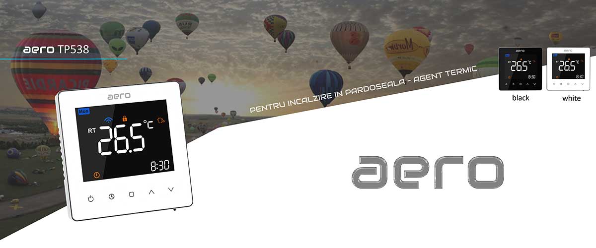 Termostat AERO TP538WHP pentru incalzire in pardoseala si centrale termice