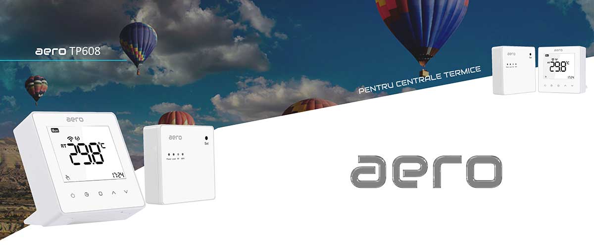 Termostat AERO TP608 pentru centrala termica, wireless si Wi-Fi